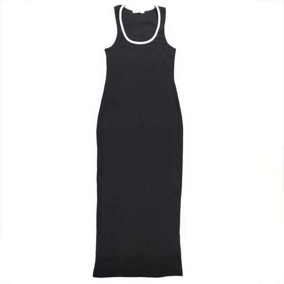NEW Petal & Pup Ribbed Knit Midi Tank Dress Black 90s Y2k Clean Girl Minimal XL - Picture 1 of 6